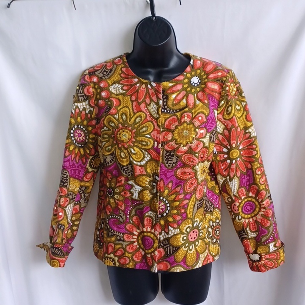 NWT Laura Ashley Spring Garden Jacket, PS, Sequins